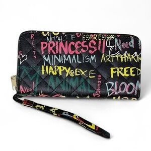 Black Graffiti wallet wristlet